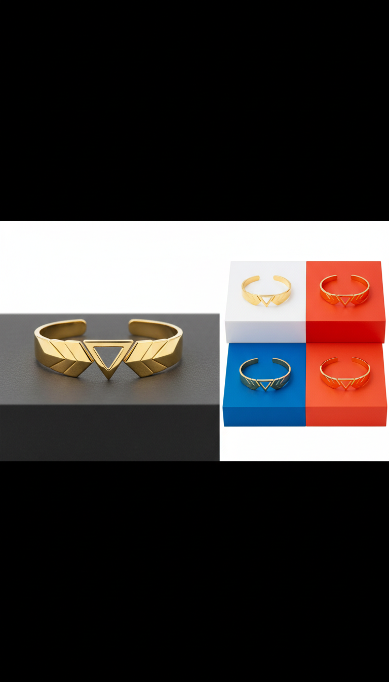 Winged Triangle Bangle Sculptural Form