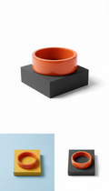 Signal Orange Rectangle Bangle Enamel Finish