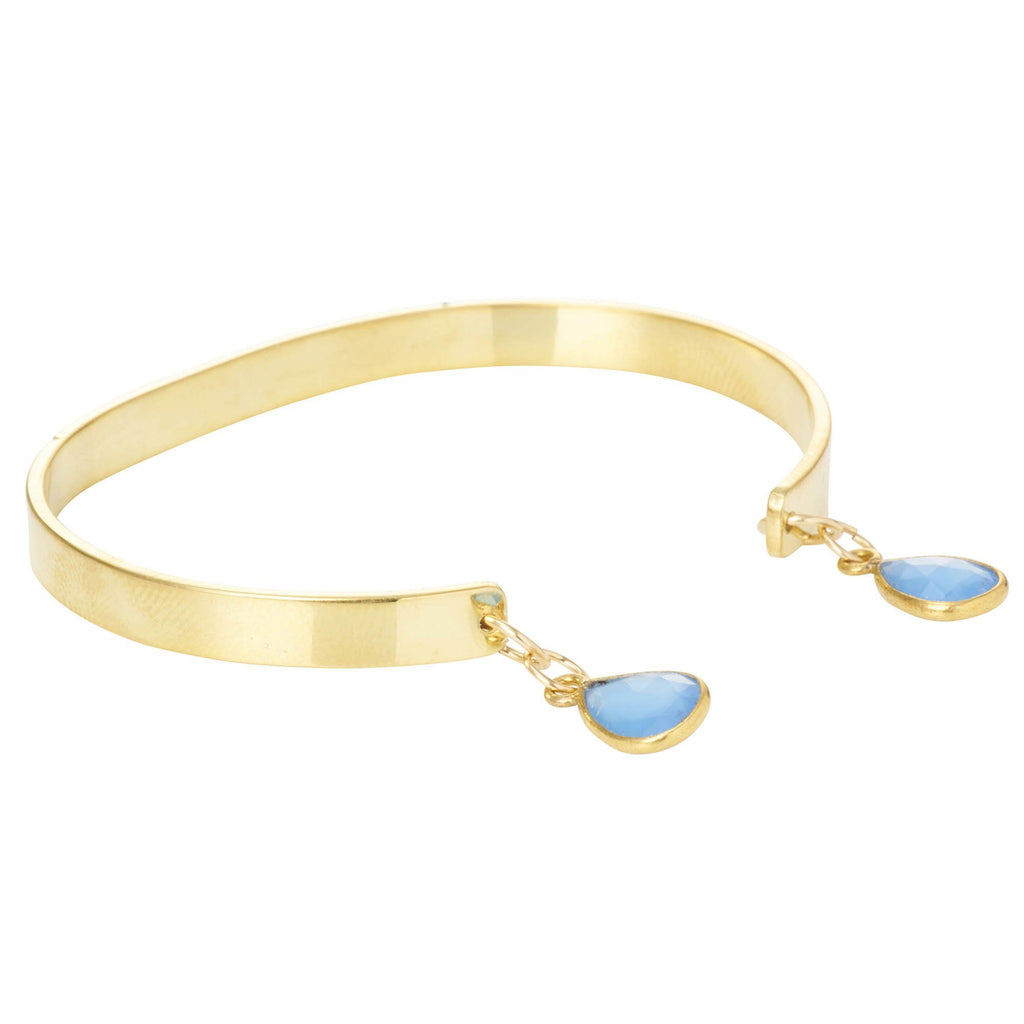 Textured Bangle with Gemstones