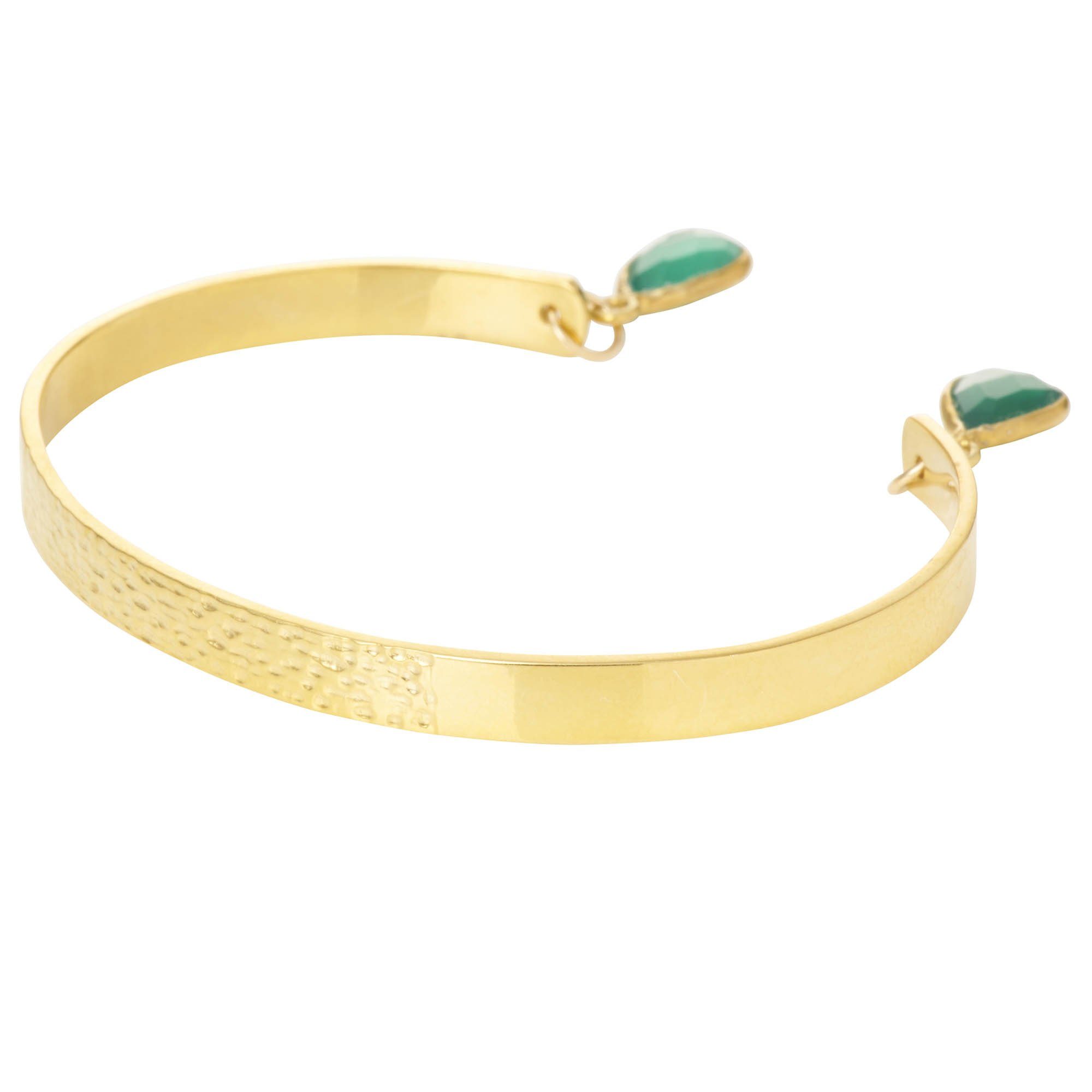 Textured Bangle with Gemstones