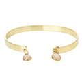 Textured Bangle with Gemstones