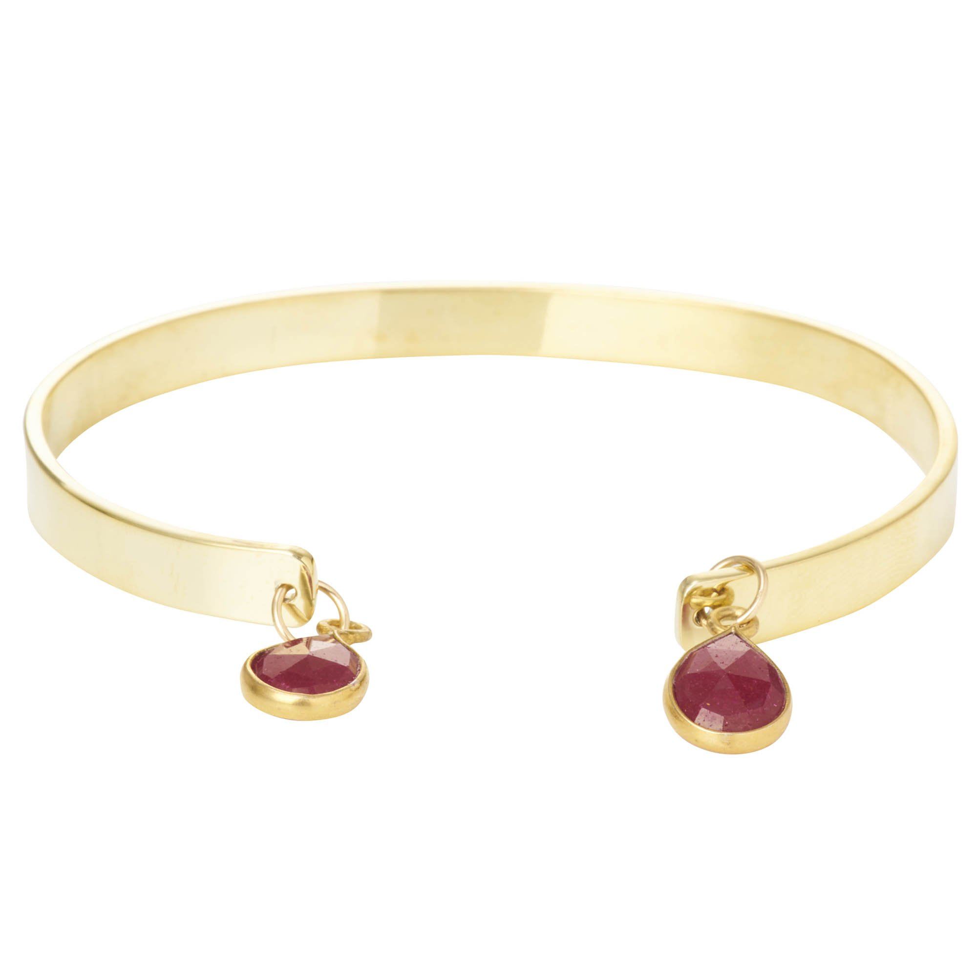 Textured Bangle with Gemstones