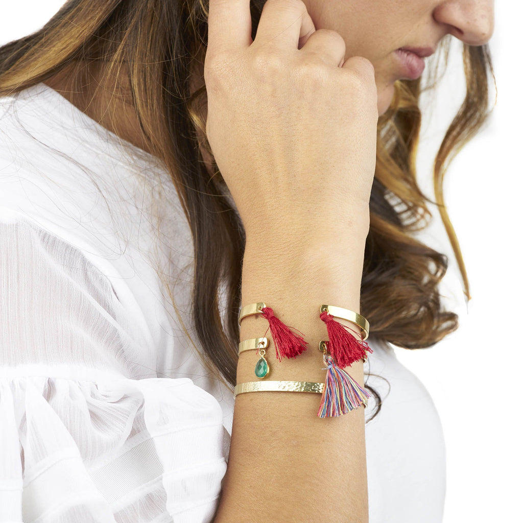 Textured Bangle with Tassels