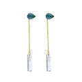 Turquoise Cone Earrings with Crystal Drop
