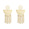 Riveted Sunrise Studs with Box Chain Tassels