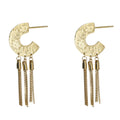Small Horseshoe Hoops with Box Chain Tassels