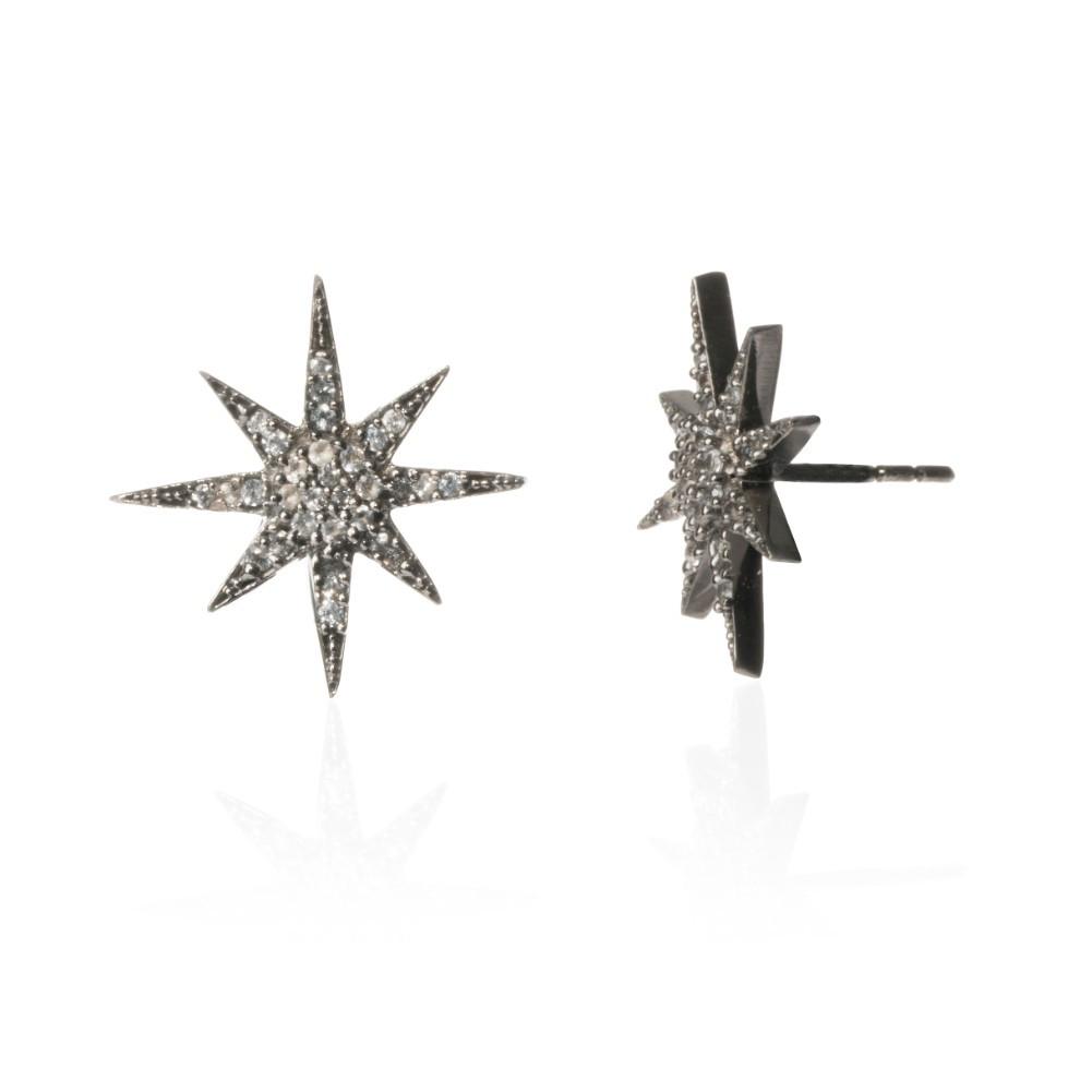 White Topaz Starburst Studs