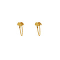 Gold Small Half Moon Studs with Tail