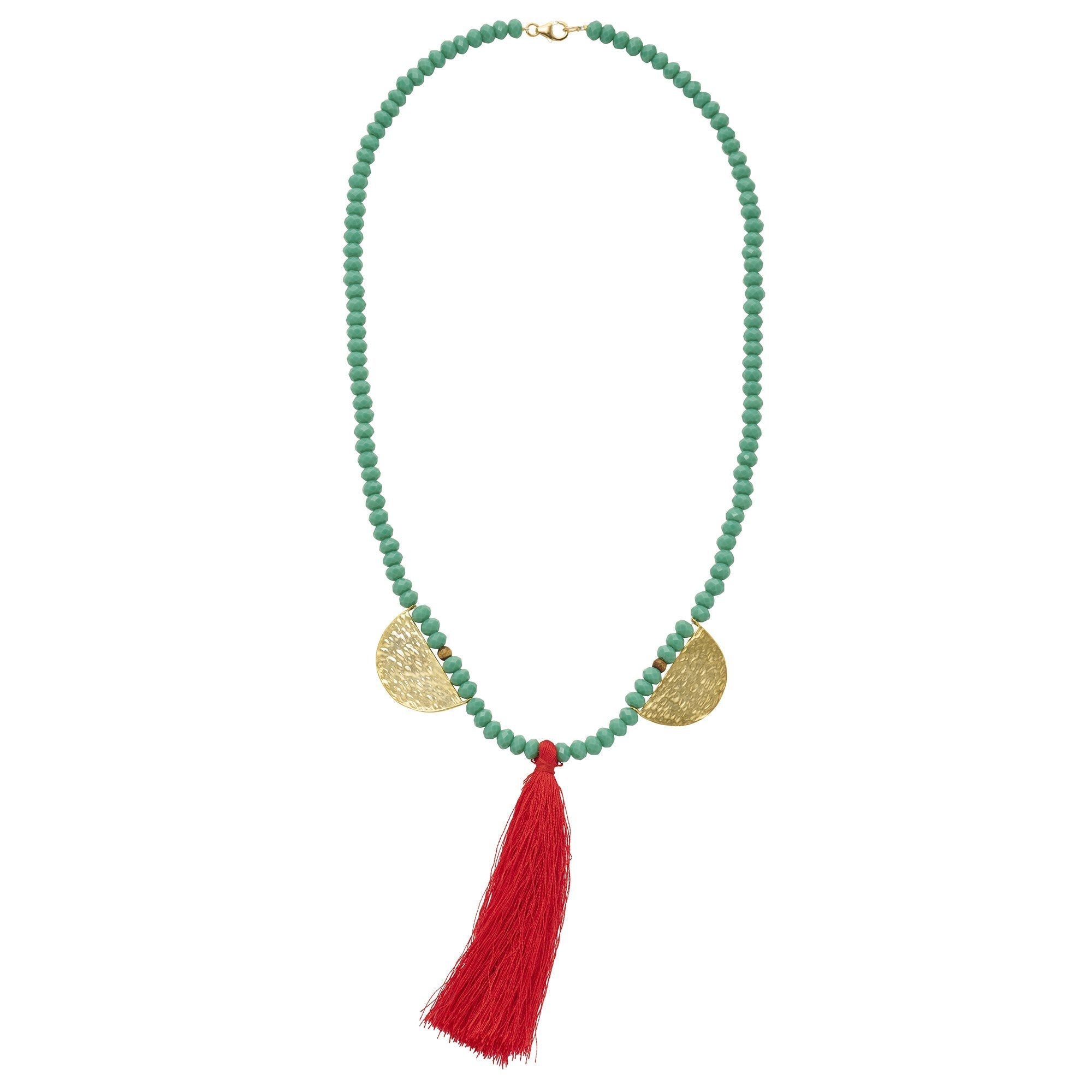 Faceted Bead Mala Necklace
