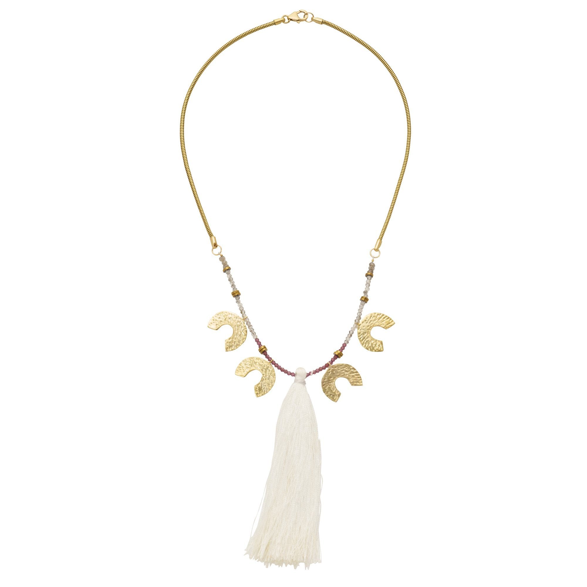 Lucky 4 Horseshoe Necklace with Tassel