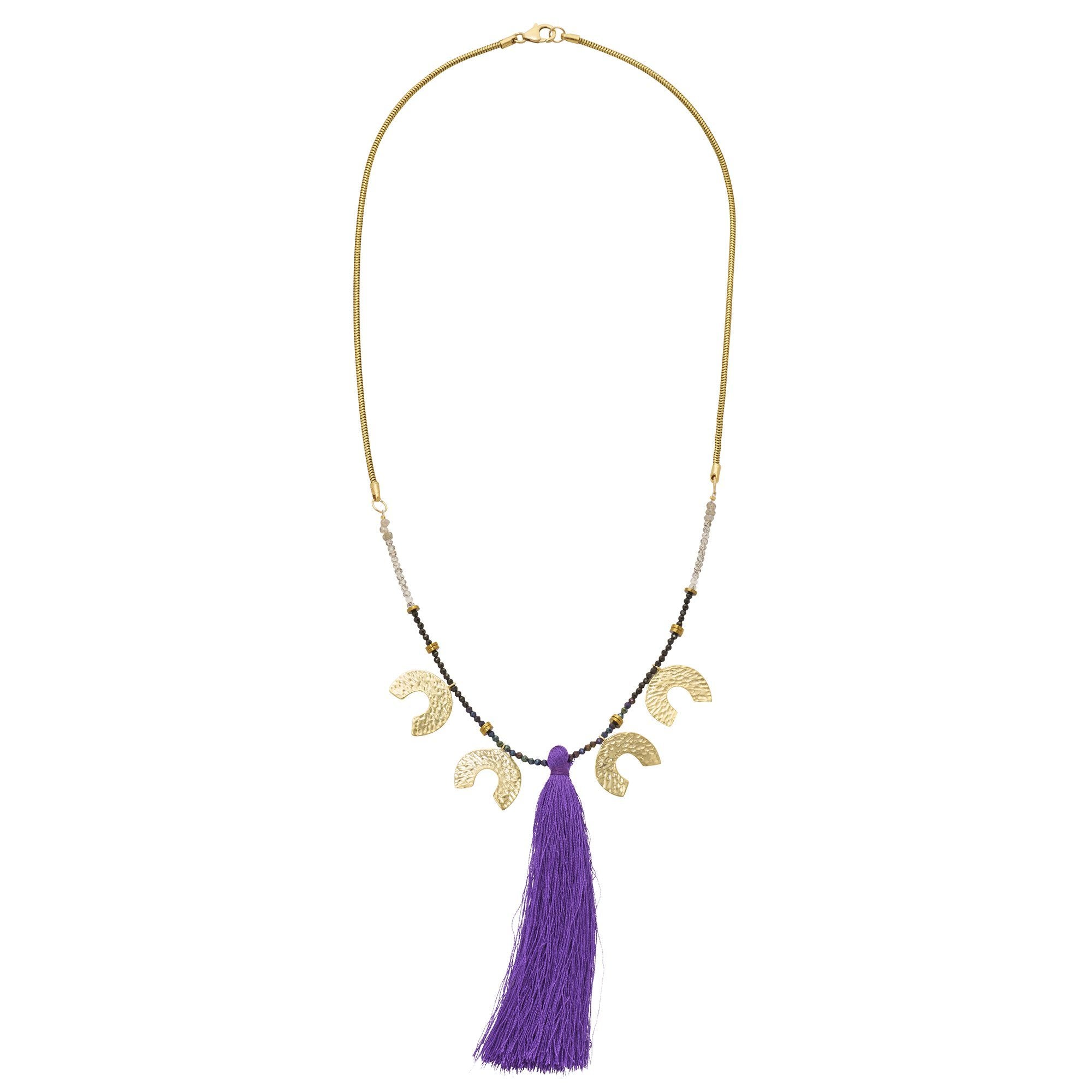 Lucky 4 Horseshoe Necklace with Tassel