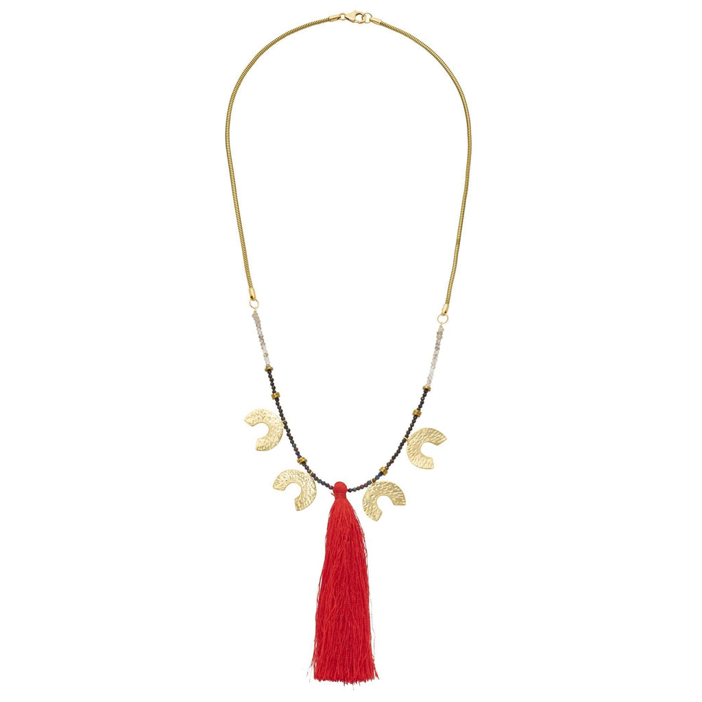 Lucky 4 Horseshoe Necklace with Tassel