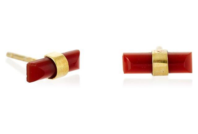 Genuine Amber Bezel Stud