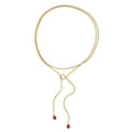 Snake Chain Wrap Necklace with Gemstones