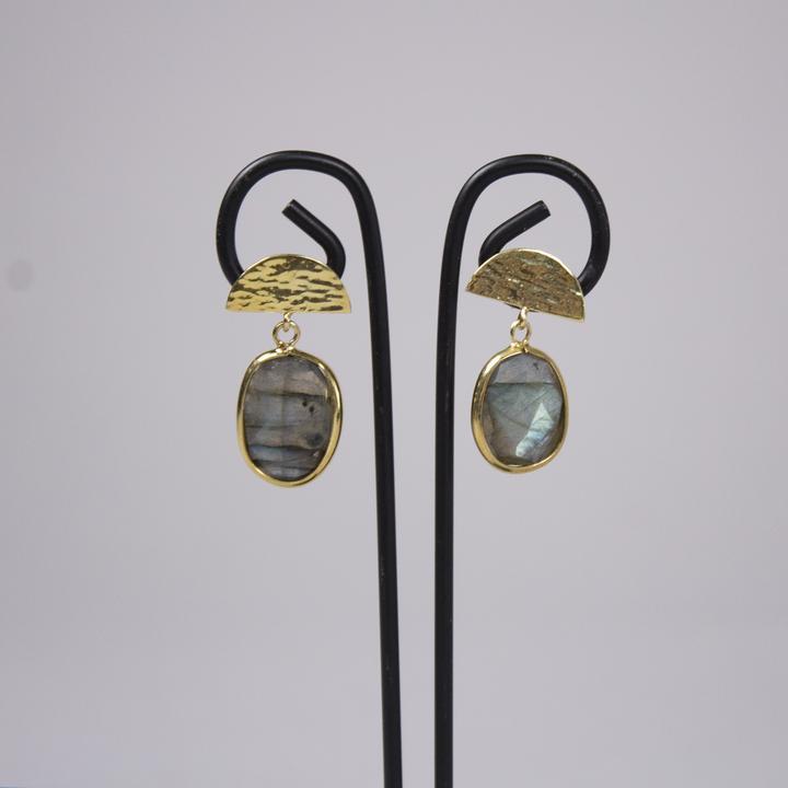 Labradorite Thumbprint Studs
