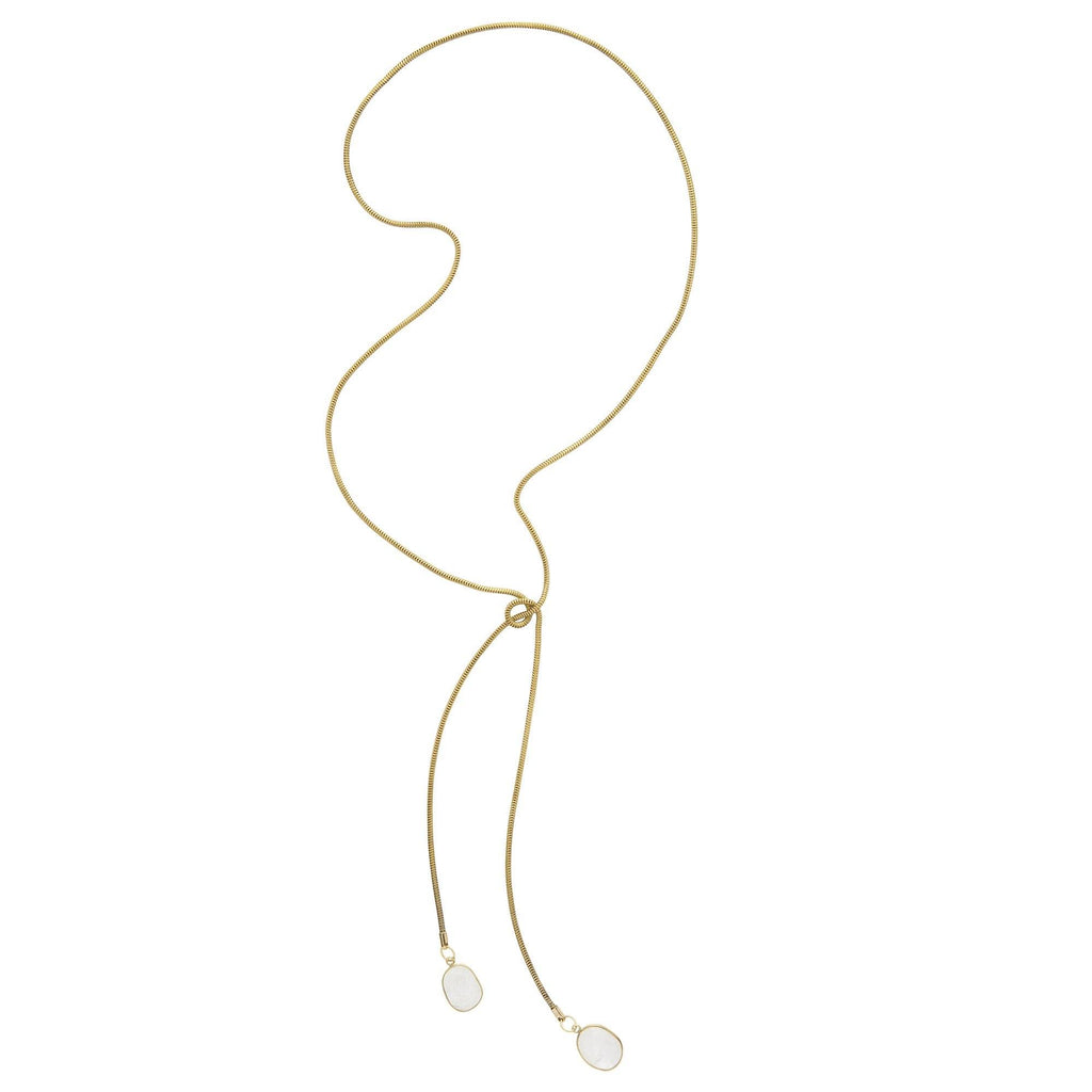 Snake Chain Wrap Necklace with Gemstones
