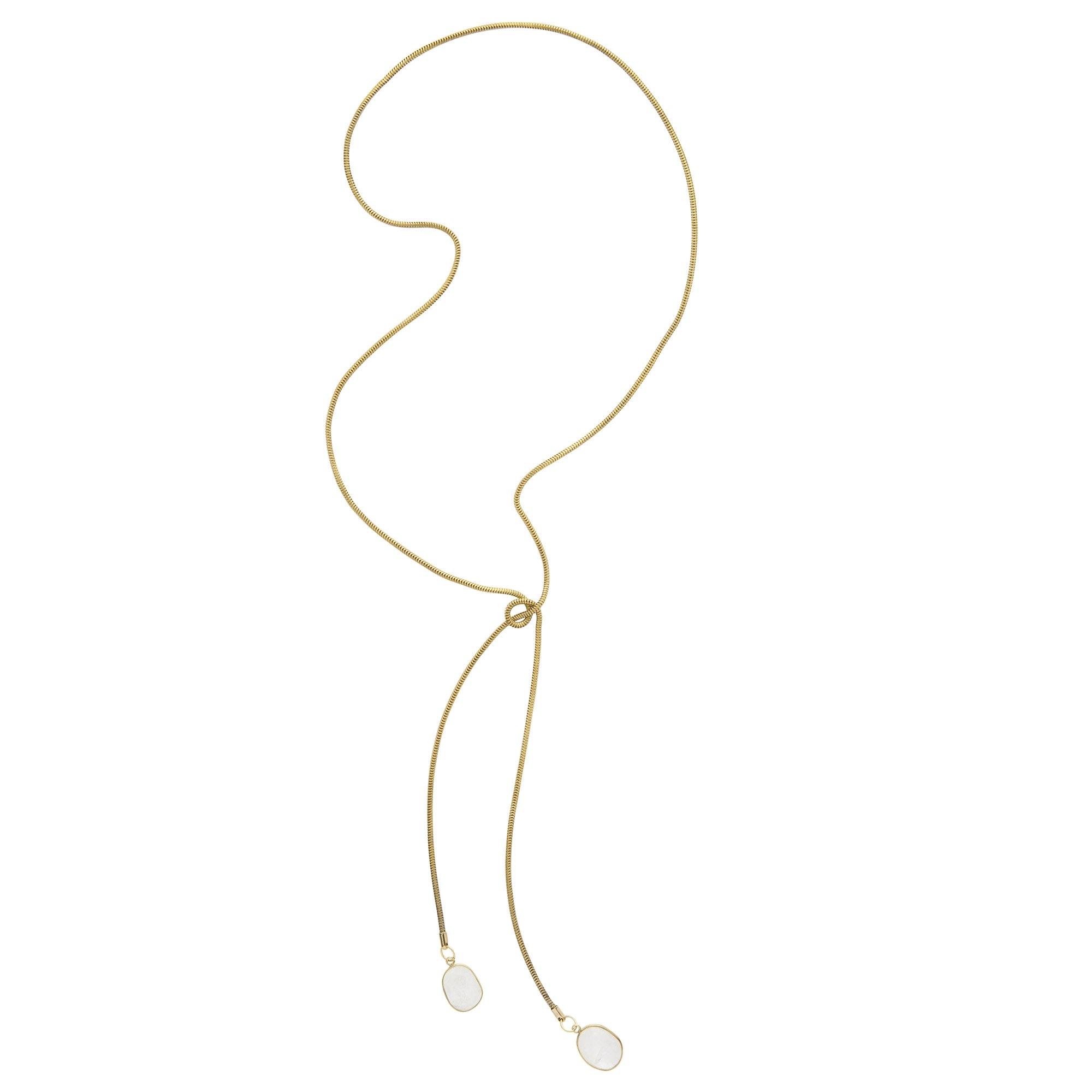 Snake Chain Wrap Necklace with Gemstones