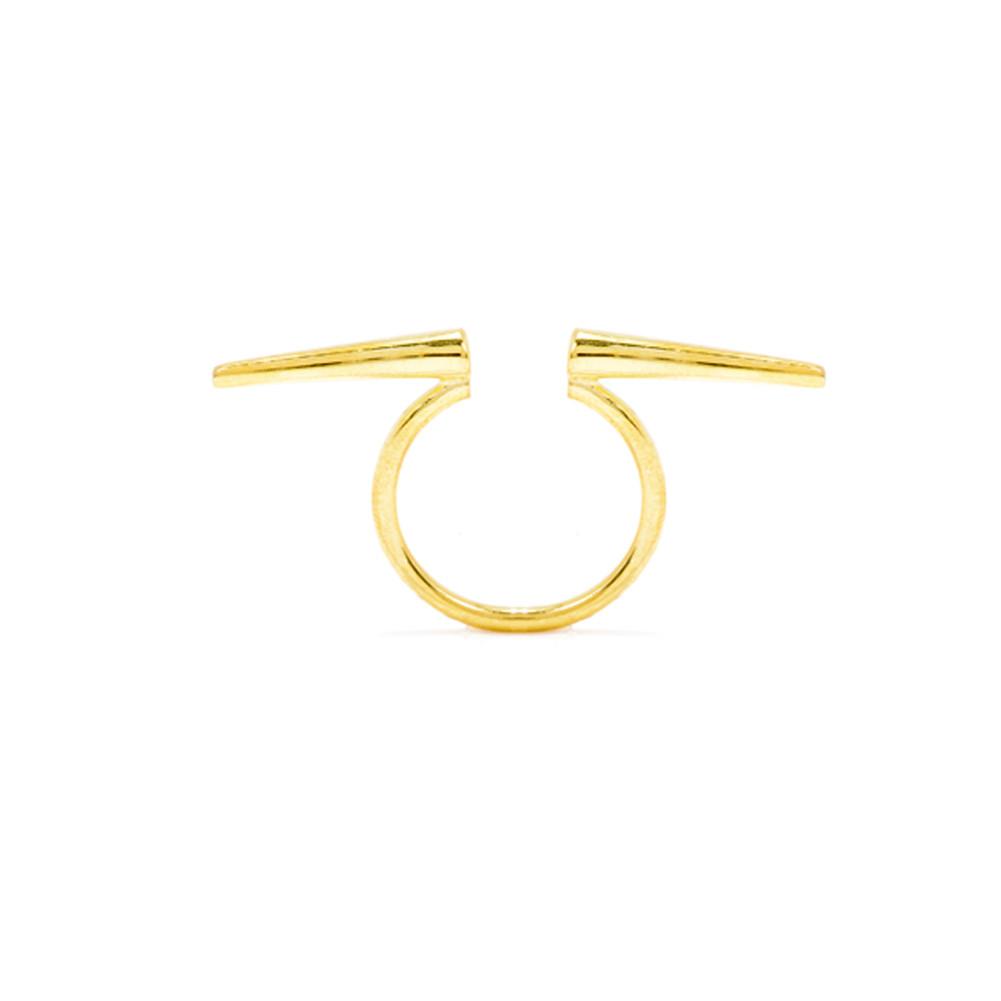 Double Spike Knuckle Ring
