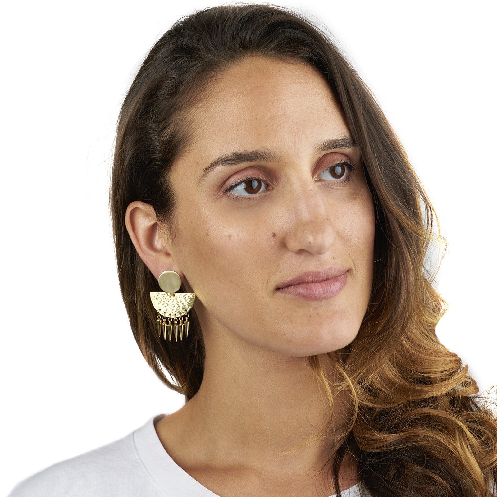 Riveted Sunrise Studs with Daggers
