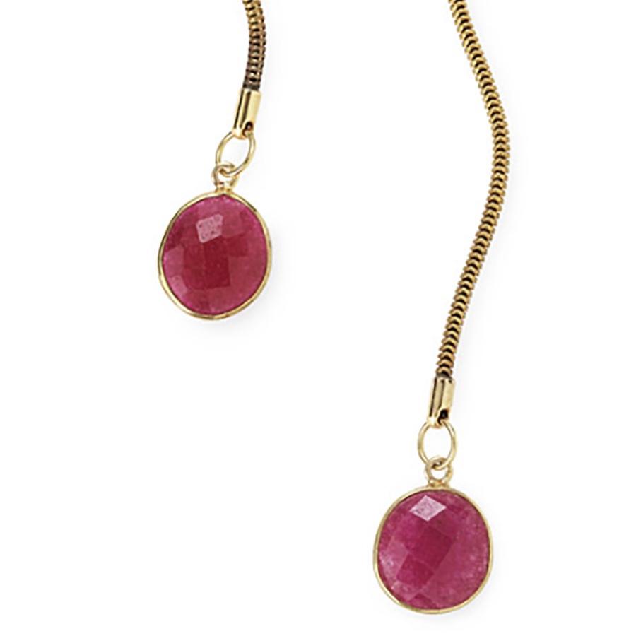 Snake Chain Wrap Necklace with Gemstones