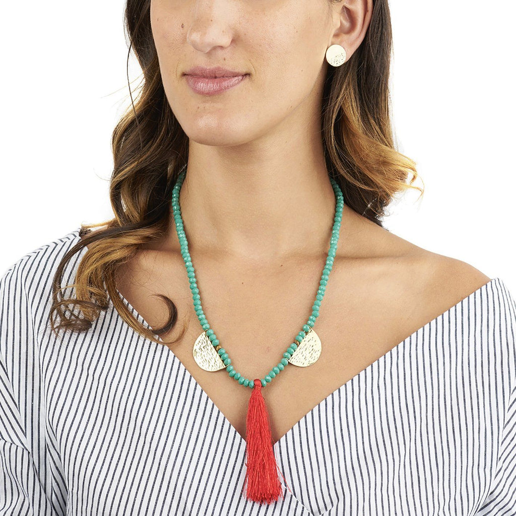 Faceted Bead Mala Necklace