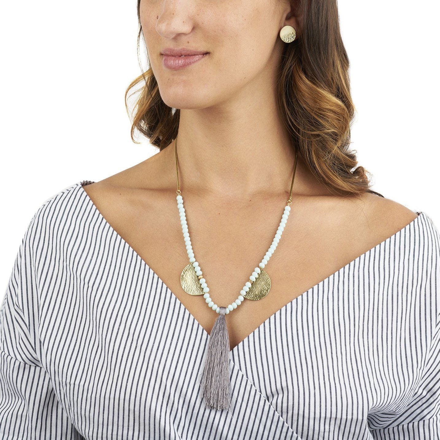 Faceted Bead Mala Necklace