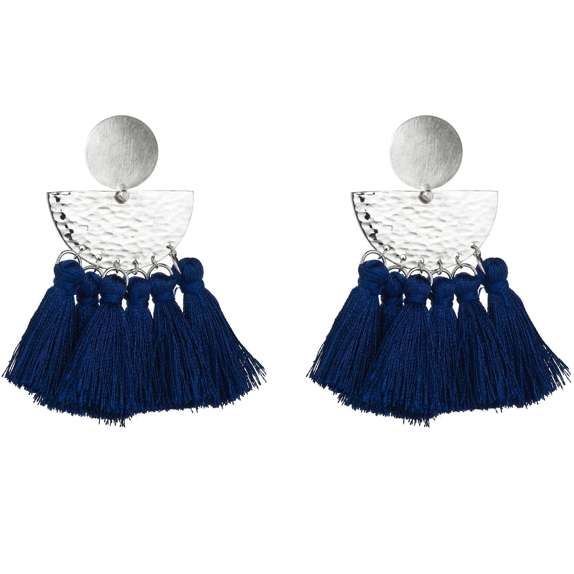 Riveted Sunrise Studs with Tassels