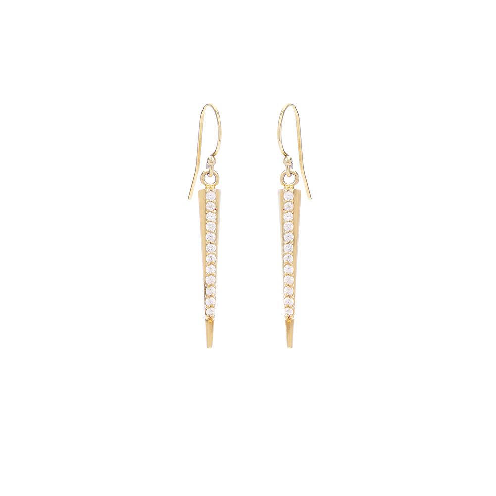 Medium Spike Earrings with Pave