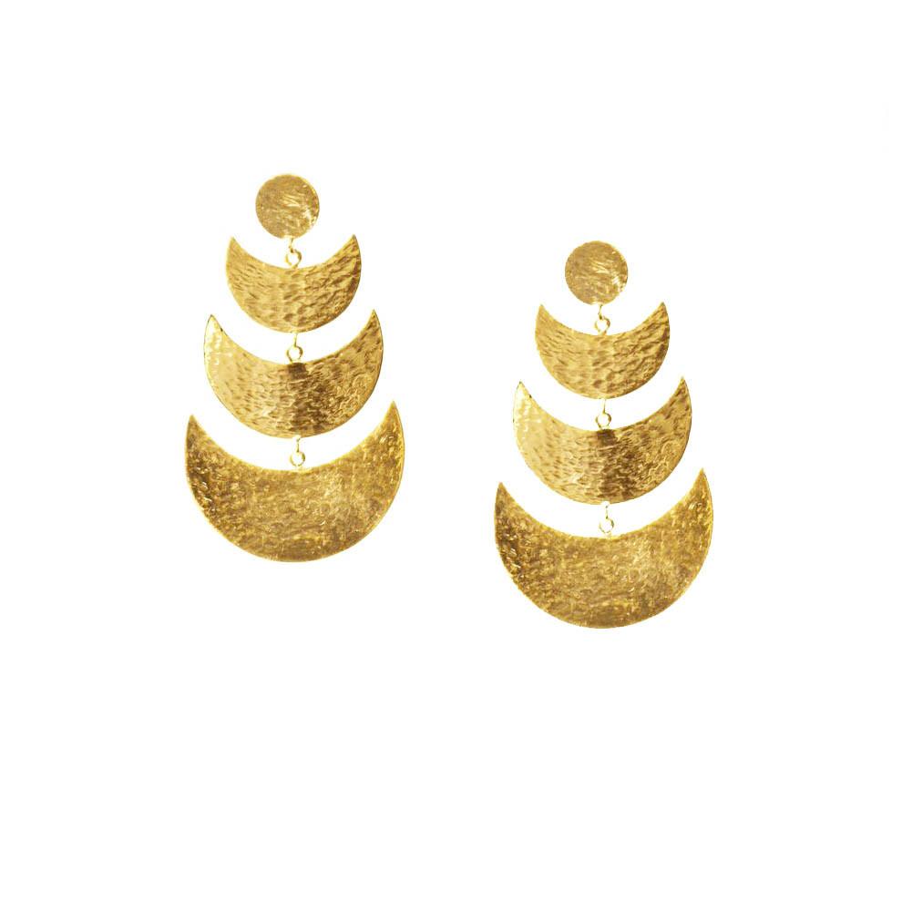 Gold Cascading Half Moon Chandeliers