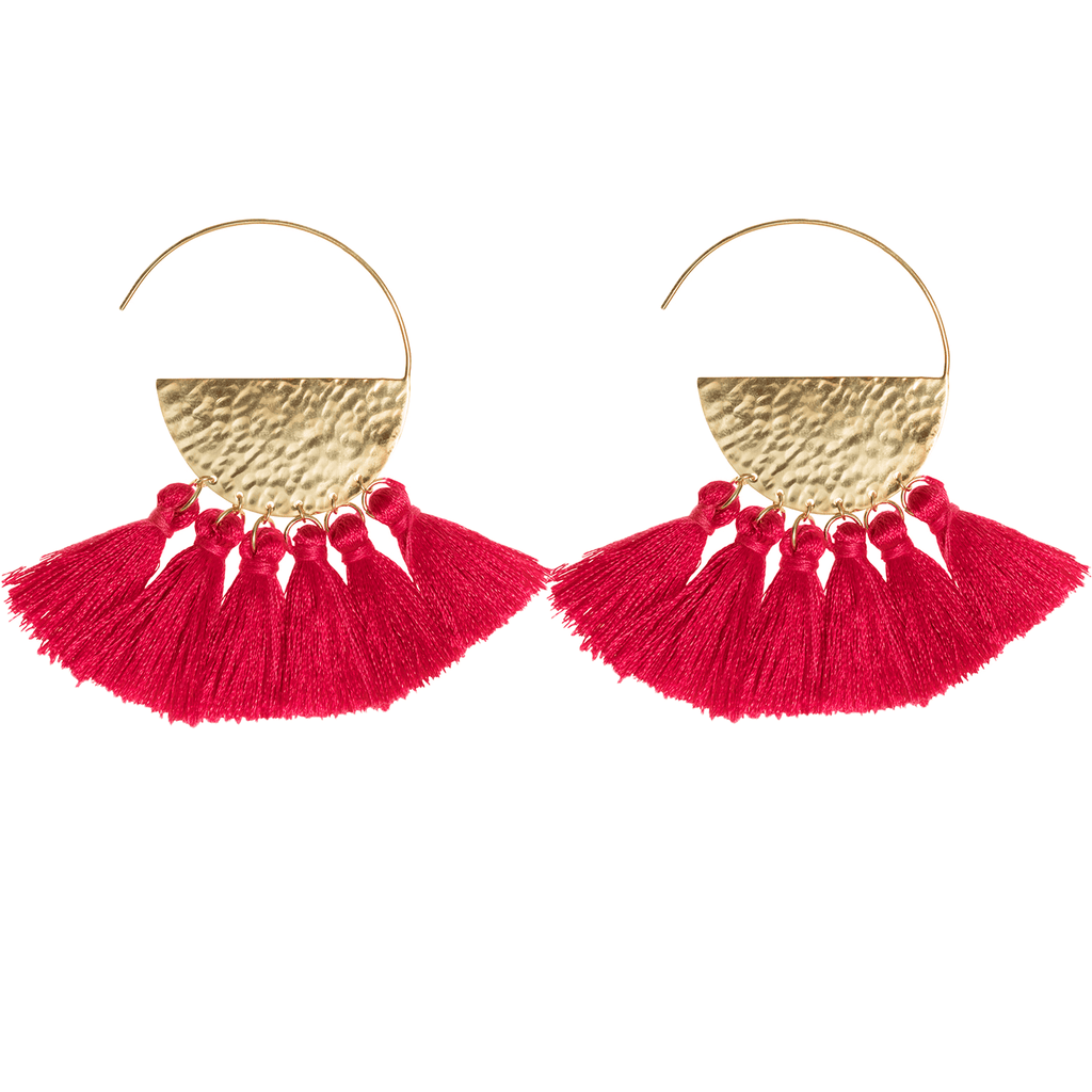 Sunrise Hoop with Tassels