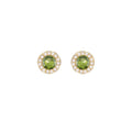 Small Peridot Halo Studs