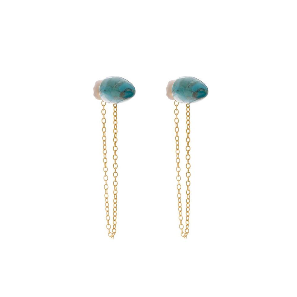 Turquoise Cone Stud with Tail