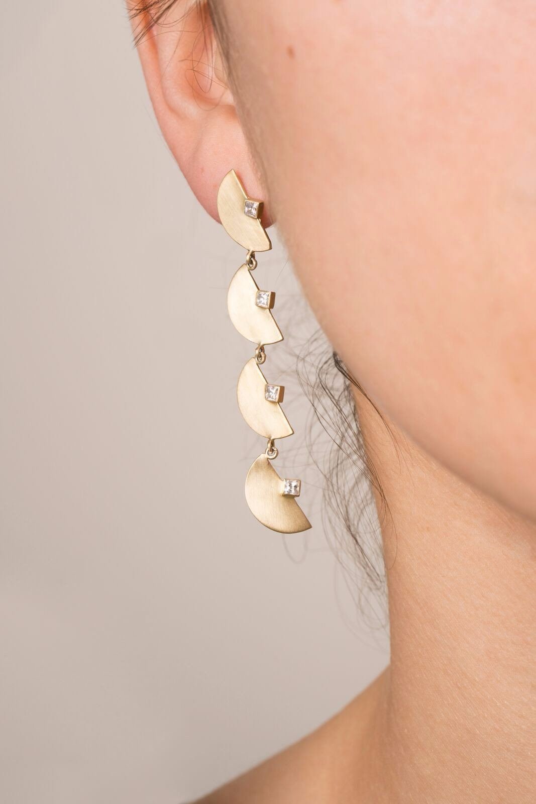 Half Moon Chandelier Earrings